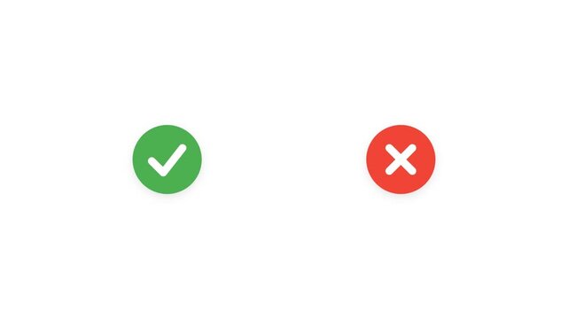 Green check mark and red cross icon on a clean background
