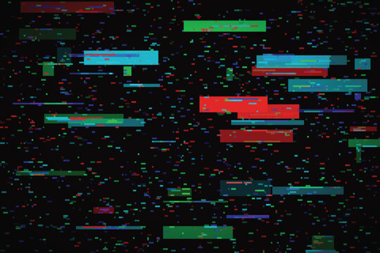 Data corruption glitch pattern with rectangular shapes for retro computer interface design.