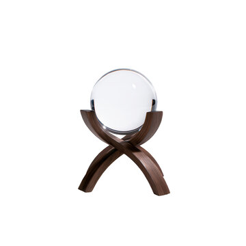 Crystal ball on a wooden stand