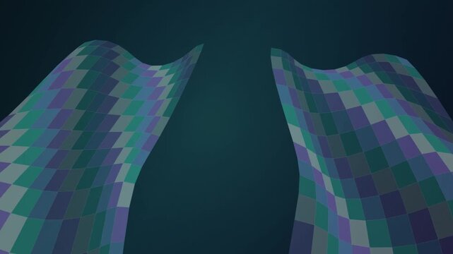 Abstract 3d pixelated fabric or fabric-like surface with gradient colors