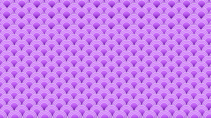 Repeating purple and white scalloped fish scale pattern with purple background abstract texture geometric design vector background wave pattern seamless design purple wallpaper geometric © Tajul Islam