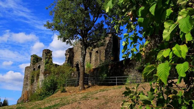 the castle ruin of koenigstein im taunus germany 4k video