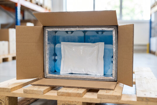 Cold chain insulated parcel with reusable ice packs