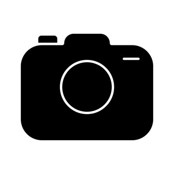 Simple black camera icon illustration isolated on transparent background