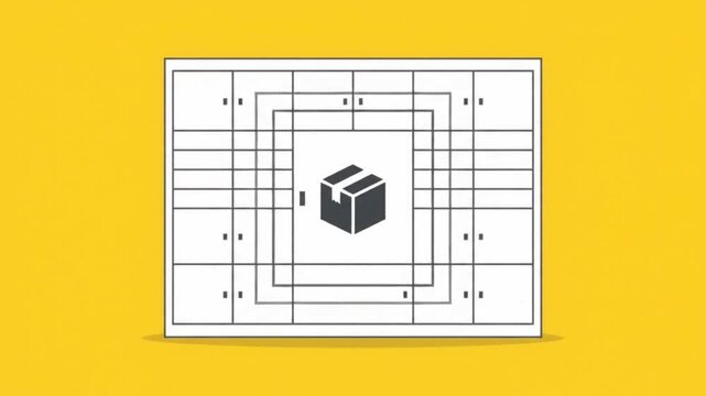 Parcel locker pickup and package collection icon animation