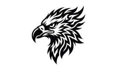 Fototapeta premium Intricate tribal eagle head design a powerful symbol of strength and freedom