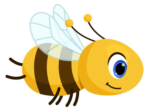 A cartoon bee with a smile on its face