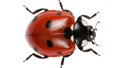Red ladybug with black spots, isolated on transparent background © pixter