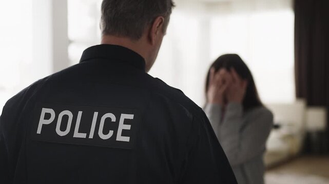 Policeman informs distressed woman about tragic incident during home visit