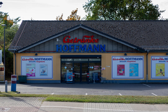 Berlin, Germany, 01 October 2026; Getr&auml;nke Hoffmann Beverage Store in Berlin, Germany, with Branded Signs and Customer Entrance