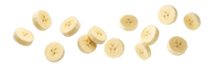 Fresh banana slices on transparent © Nasima 