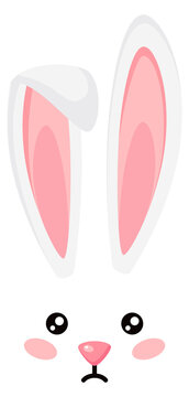 Rabbit face filter. Sad face app mask