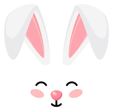 Happy bunny face. Portrait filter in funny style