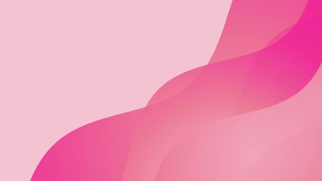Abstract animated background with diagonal flowing pink waves moving across soft pink field, featuring layered curves, gradients, and copy space