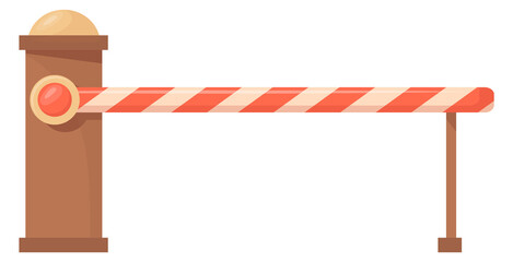 Car barrier cartoon icon. Boom bar post gate © ssstocker