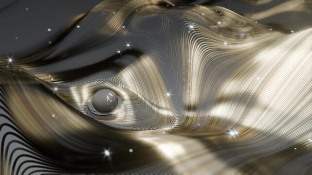 Elegant gold wave lines flow across dark background creating luxurious abstract pattern with curves and premium golden light effects bg able to loop endless 4k