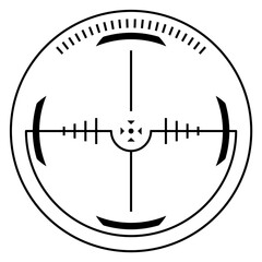 Rifle aim hud. Black round shooting mark © ssstocker