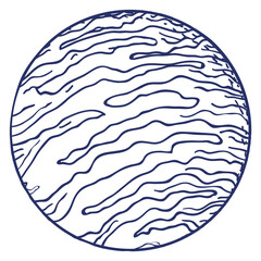 Fototapeta premium Planet doodle. Hand drawn space body icon