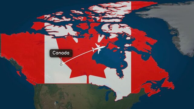 Transpacific Flight Route: Canada to India | Animated Travel Map Video