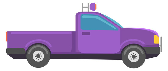 Pickup truck cartoon icon. Cargo transport side view © vectortatu