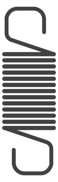 Twisted compression absorber black silhouette. Spring icon