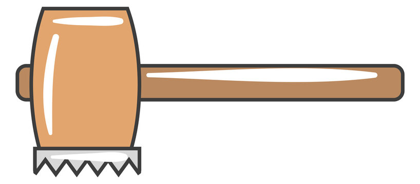 Meat tenderizer color icon. Food pounder hammer