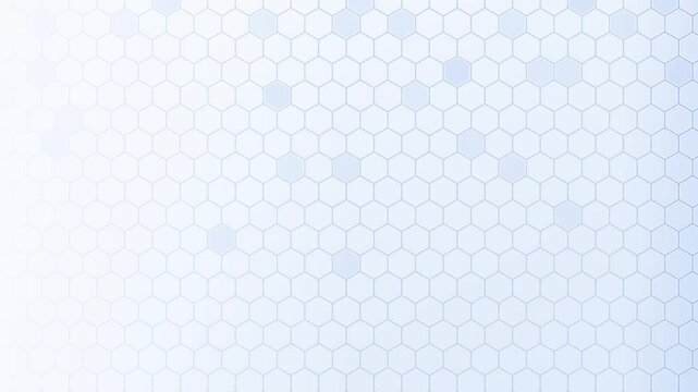 Abstract blue honeycomb pattern looping background video featuring geometric shapes and subtle glowing digital lines moving softly