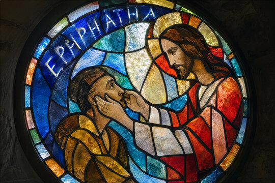 Ephphatha! Jesus healing the deaf-mute.