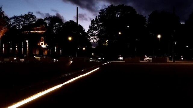 Lights traces at night