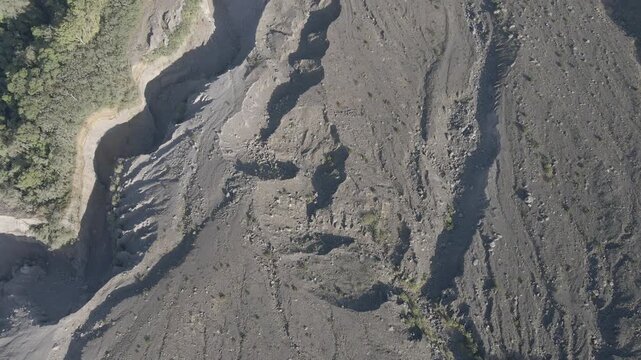 View of the lares of the volcano fuego guatemala.
drone, shot.