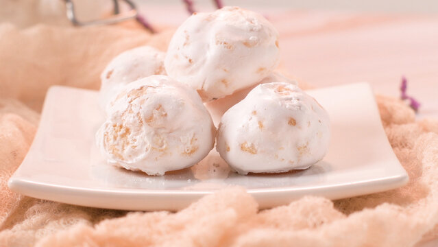 Traditional Portuguese sweets Beijinhos, regional sweet from Pombal, Portugal