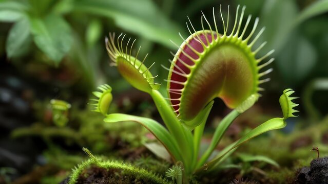 Close-up of a Venus flytrap