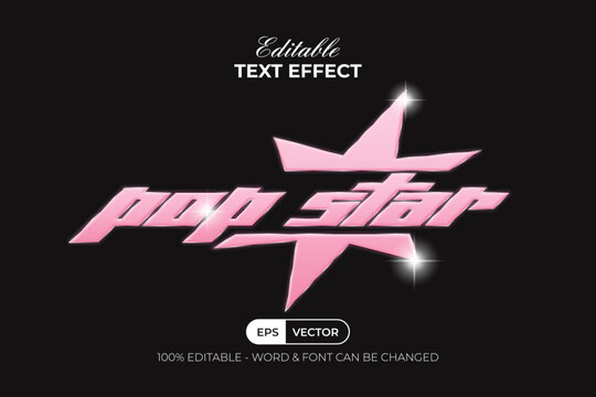 Pink Star Editable Text Effect Typography