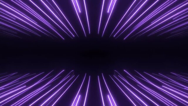 Glowing indigo light strands centered in frame with generous dark copy space