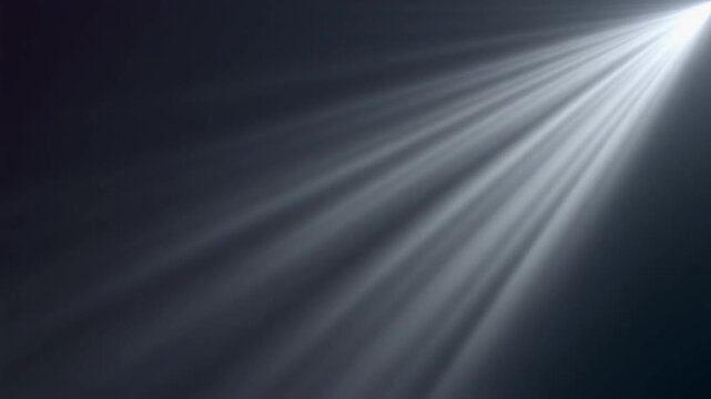 Soft white light rays placed in the right third spreading slowly across dark background
