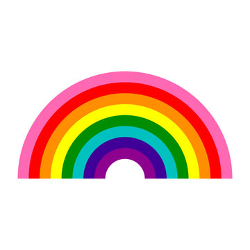 Rainbow shape with colors of the Rainbow pride flag eight-stripe version.LGBTQIA community.Vector,illustration.