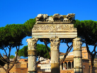 Corinthian Columns of the Temple of Venus Genetrix, Rome, Italy © Leonard