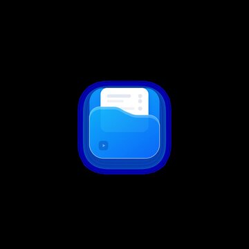 Blue Digital Folder Interactive User Interface Motion Graphic with Document Insert Animation for Data Storage and File Management Mockups