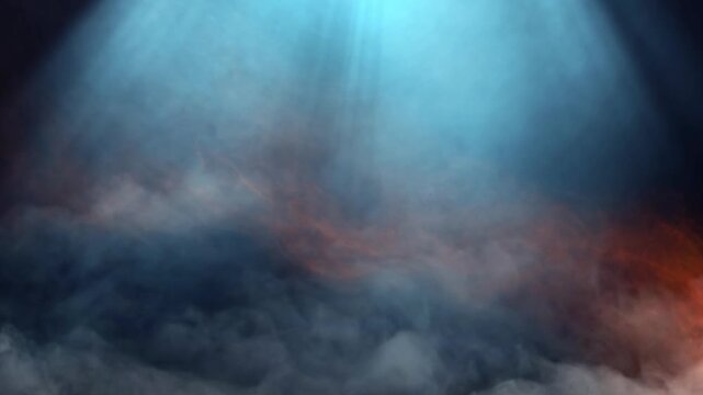 blue sky with clouds moving and shining ray light
