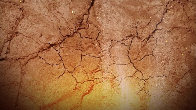 abstract textured dry cracked mud ground with falling debris dust effect