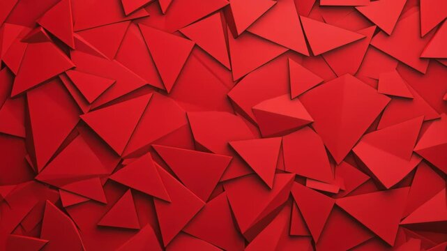 Abstract Geometric Red: A vibrant, abstract background composed of overlapping red geometric triangles, creating a dynamic and modern visual texture.