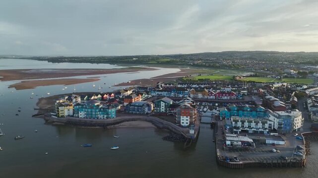 Exmouth and River Exe Dawlish Warren from a drone, Devon, England, United Kingdom