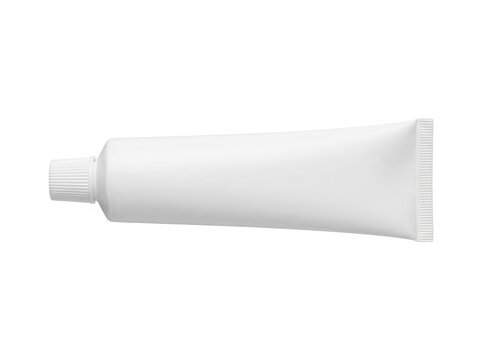 Empty white squeeze tube for cream or toothpaste