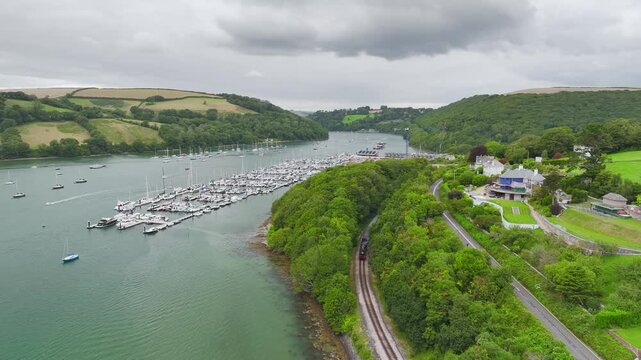 Paignton to Kingswear steam train, Dartmouth Steam Railway, Devon, England, United Kingdom
