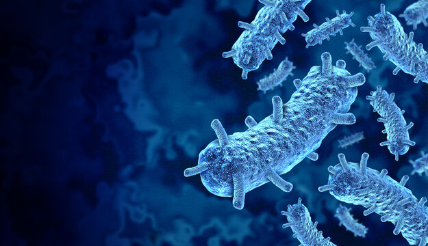Plague Outbreak as Yersinia pestis as the bacterium as a microscopic bacteria in a medical and microbiology as a Scientific illustration representing an infectious pathogen outbreak.