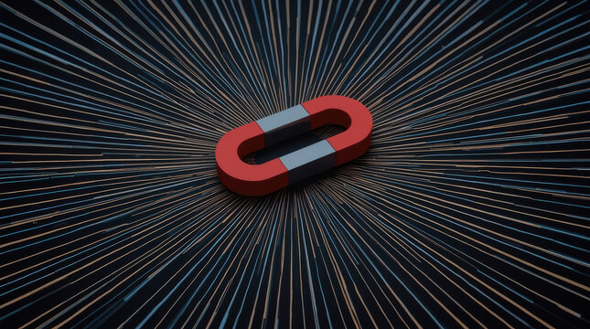 Bar magnet magnetic field line force physics red black blue metal attraction science