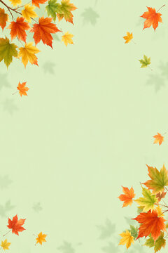 Autumn Background With Maple Leves