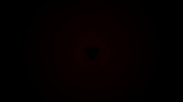 Abstract red ripple effect pulsating from a central triangle symbol