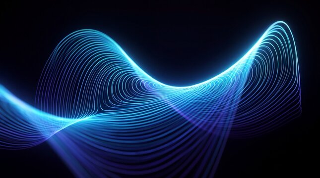 Futuristic Blue Digital Wave Lines Abstract Background