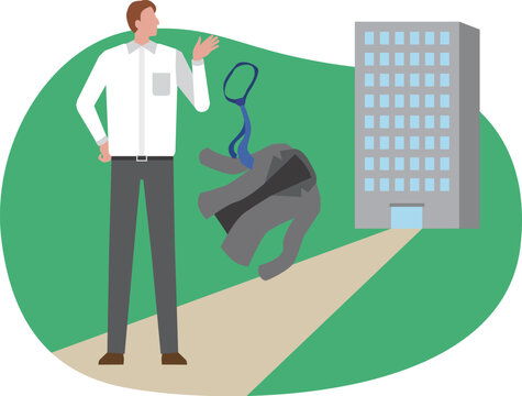 会社員生活を終える男性